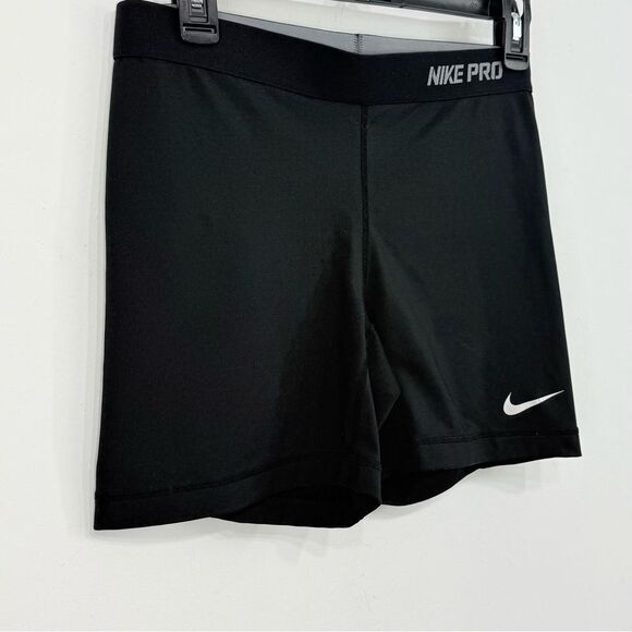 Nike Pro Black White Logo Athletic Bootie Shorts - Picture 2 of 14
